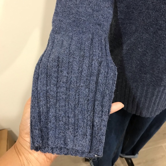 Ribbed Cowl Neck Pullover Bijou Blue - Picture 10 of 16